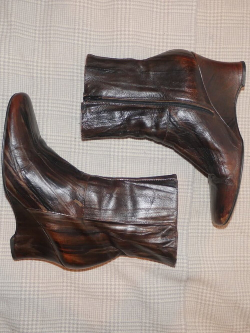 Vintage Italian Brown Leather Mid-calf Boots